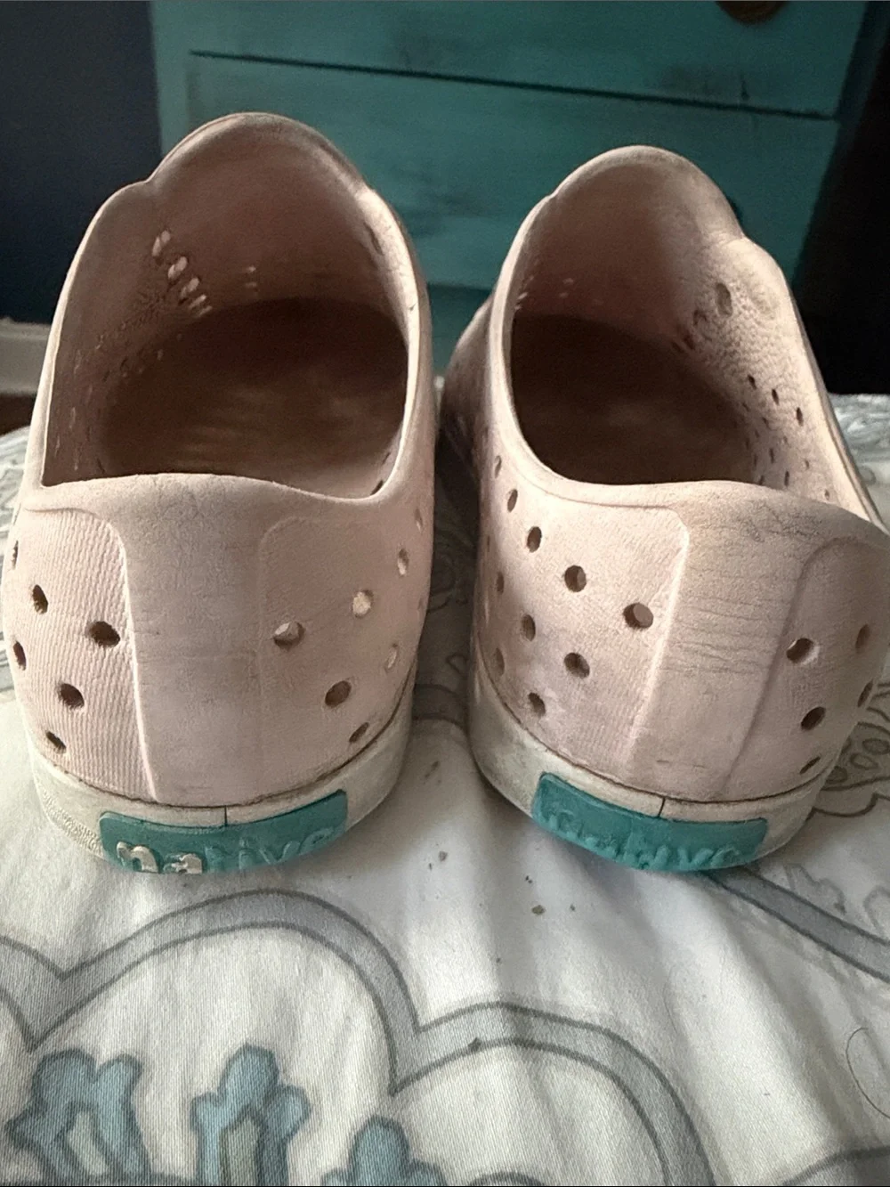 Native Slip-On Sneakers in Pale Pink with White Toe